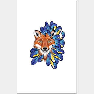 Little fox in the flower Posters and Art